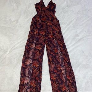 Forever 21 jumpsuit w slits down front of each leg w halter top